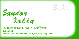 sandor kolla business card